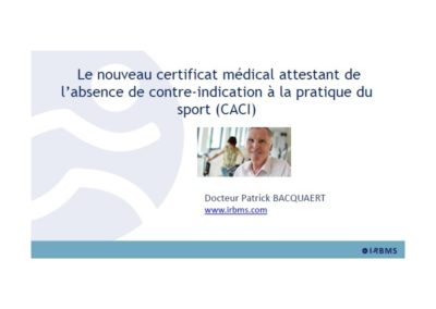 Le Certificat Médical de non contre-indication (diaporama)