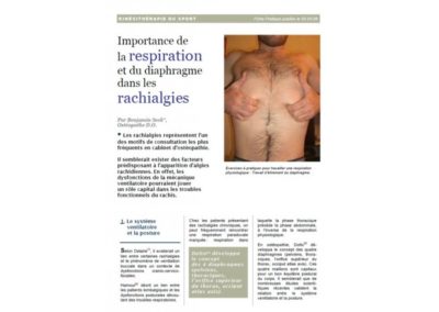 La respiration dans les rachialgies (Fiche Pratique)