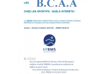 Les B.C.A.A. chez les sportifs : quels intérêts ?